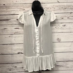 RETHM button down ruffle baby doll blouse